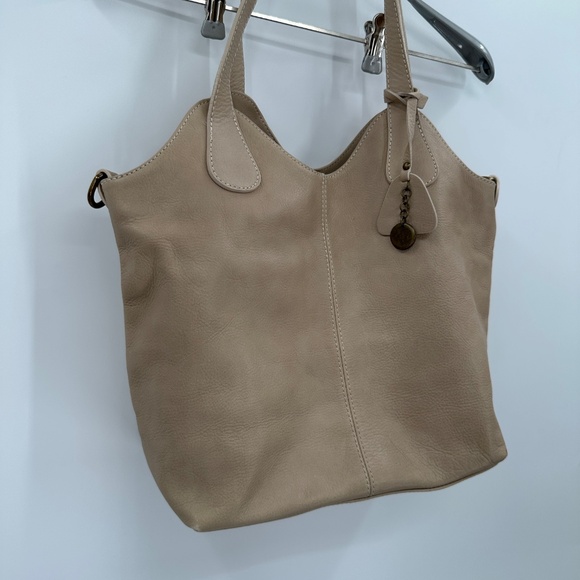 BORSE in PELLE Leather Shoulder Bag Made in Italy with Crossbody Strap in Tan - Picture 4 of 13
